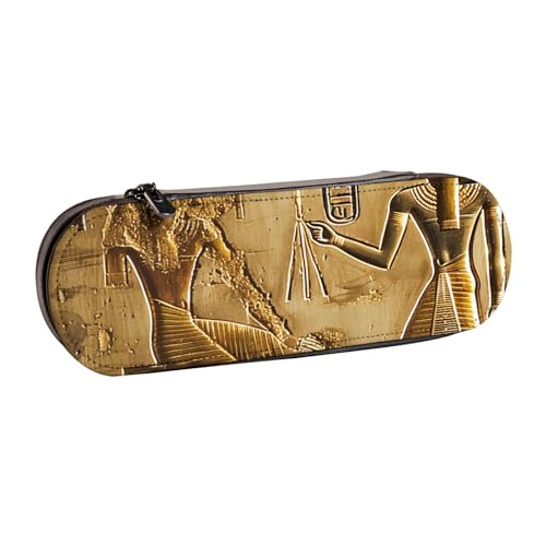 BNVSADC Federmäppchen und Make-up-Tasche mit Elefantenfamilie, bedrucktes Leder-Federmäppchen – stilvolle Hartschalen-Bleistifttasche, Schreibwaren-Organizer-Tasche für Schule, Büro, Reisen von BNVSADC