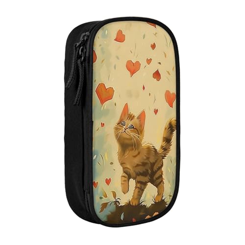 BNVSADC Happy Walking Kitty bedrucktes Federmäppchen mit Reißverschluss, Federmäppchen, Tasche, Halter, niedliches Federmäppchen für Studenten, Teenager, Jungen, Mädchen, Erwachsene, Schwarz, Schwarz BNVSADC Happy Walking Kitty bedrucktes Federmäppchen mit Reißverschluss, Federmäppchen, Tasche, Halter, niedliches Federmäppchen für Studenten, Teenager, Jungen, Mädchen, Erwachsene, Schwarz, Schwarz von BNVSADC