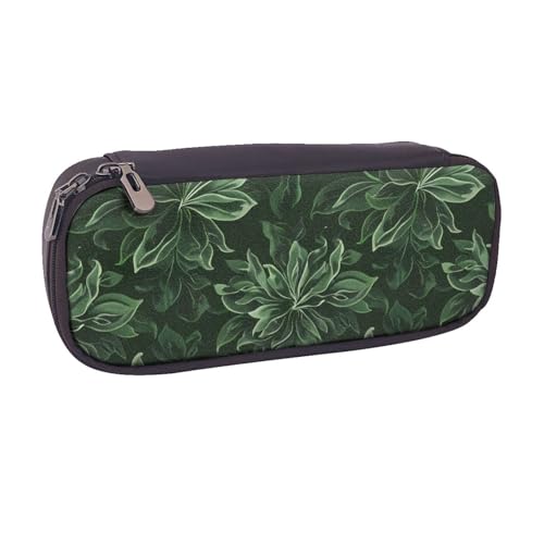 BNVSADC Hunter Federmäppchen und Make-up-Tasche aus Leder, mit Blumenmuster, Grün, Schwarz , Einheitsgröße, Kosmetiktasche von BNVSADC