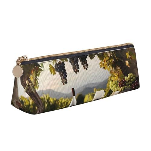 BNVSADC Lustiges Federmäppchen mit Astronauten-Dinosaurier-Raketen-Motiv, dreieckig, Leder-Federmäppchen, niedliches Schreibwaren-Federmäppchen für Schule, Büro, Reisen, Farmhouse Rotwein von BNVSADC