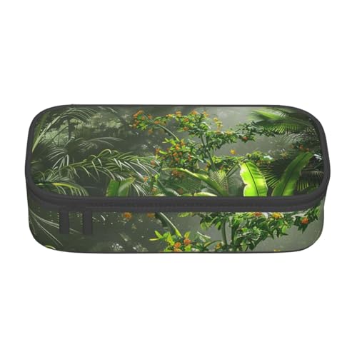 BNVSADC Lustiges Federmäppchen mit Astronauten-Dinosaurier-Raketen-Motiv, niedliches Federmäppchen, Stifteetui, Büro, Schule, Schreibwaren, Organizer für Schule, Reisen, Arbeit, Blumen im tropischen von BNVSADC