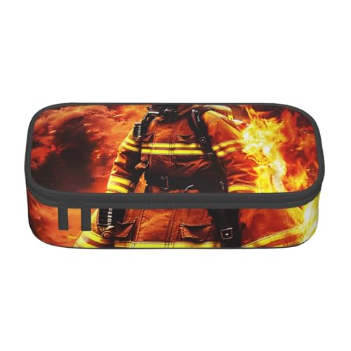 BNVSADC Lustiges Federmäppchen mit Astronauten-Dinosaurier-Raketen-Motiv, niedliches Federmäppchen, Stifteetui, Büro, Schule, Schreibwaren, Organizer für Schule, Reisen, Arbeit, Feuerwehrmann von BNVSADC