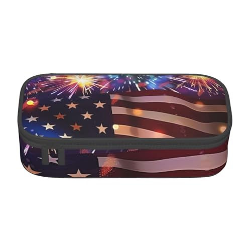 BNVSADC Lustiges Federmäppchen mit Astronauten-Dinosaurier-Raketen-Motiv, niedliches Federmäppchen, Stifteetui, Büro, Schule, Schreibwaren, Organizer für Schule, Reisen, Arbeit, Feuerwerk von BNVSADC