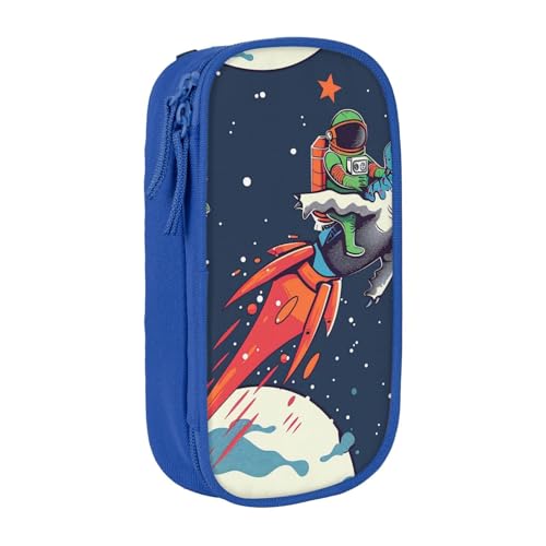 BNVSADC Lustiges Federmäppchen mit niedlichem Dinosaurier-Raketen-Motiv, Reißverschluss, Federmäppchen, Beutel, niedliches Federmäppchen für Studenten, Teenager, Jungen, Mädchen, Erwachsene, Schwarz von BNVSADC