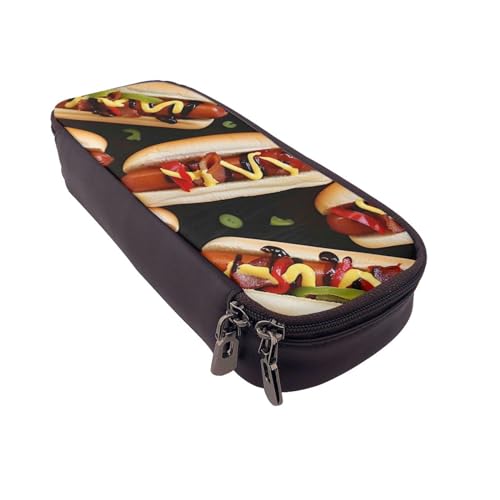 BNVSADC Lustiges Federmäppchen und Make-up-Tasche, Motiv: Astronaut, Dinosaurier-Rakete, bedrucktes Kunstleder-Federmäppchen und Make-up-Tasche, Schreibwaren-Organizer-Tasche für Schule, Büro, Reisen von BNVSADC