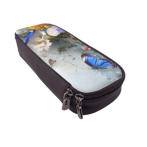 BNVSADC Lustiges Federmäppchen und Make-up-Tasche, Motiv: Astronaut, Dinosaurier-Rakete, bedrucktes Kunstleder-Federmäppchen und Make-up-Tasche, Schreibwaren-Organizer-Tasche für Schule, Büro, Reisen von BNVSADC