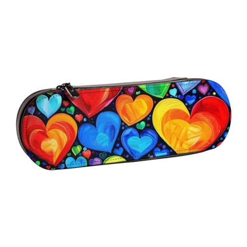 BNVSADC Rechteckiges Federmäppchen und Make-up-Tasche aus Leder mit Mandala-Kunstdruck – stilvolle Hartschalen-Bleistifttasche, Schreibwaren-Organizer-Tasche für Schule, Büro, Reisen von BNVSADC