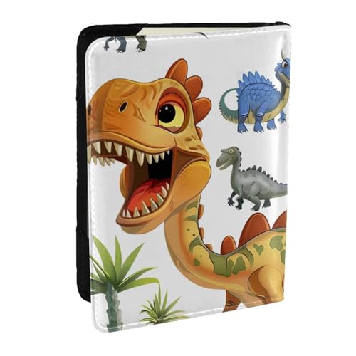 BNVSADC Reisepasshülle aus PU-Leder, Motiv: chinesische Landschaftsmalerei, bedruckt, für Männer und Frauen, 16,5 cm, Cartoon-Dinosaurier-Bilder., Einheitsgröße, Modern von BNVSADC