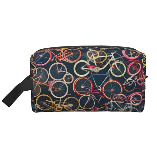 Bikes Cycling bedruckte Make-up-Tasche, Reise-Kosmetiktasche, große Kapazität, Make-up-Koffer, Kulturbeutel, Handtasche, Organizer für Damen, weiß, Einheitsgröße, Kosmetiktasche Bikes Cycling bedruckte Make-up-Tasche, Reise-Kosmetiktasche, große Kapazität, Make-up-Koffer, Kulturbeutel, Handtasche, Organizer für Damen, weiß, Einheitsgröße, Kosmetiktasche von BNVSADC