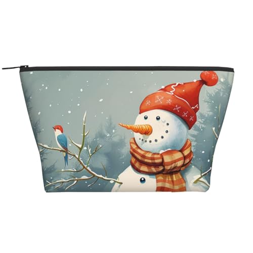 Kosmetiktasche mit Vogelmotiv, Motiv: Frohe Weihnachten, Trapez, Kosmetiktasche, Kulturbeutel, Organizer für Damen, Schwarz , Einheitsgröße, Kosmetiktasche von BNVSADC