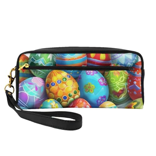 Make-up-Tasche aus Leder mit Handgelenkschlaufe, tragbar, Reise-Kulturbeutel, Kosmetik-Organizer-Tasche für Damen, Schwarz , Einheitsgröße, Kosmetiktasche von BNVSADC