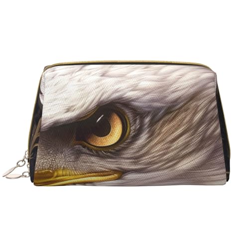 Make-up-Tasche für Damen, Motiv: Weißkopfseeadler, tragbar, Leder, Reise-Kosmetiktasche, Organizer mit Reißverschluss, weiß, Einheitsgröße, Kosmetiktasche von BNVSADC