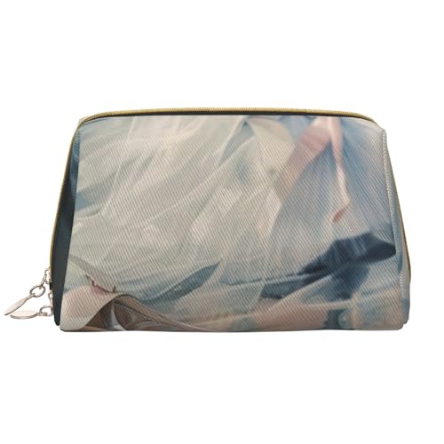 Make-up-Tasche mit Ballettschuh-Motiv, für Damen, tragbar, Leder, Reise-Reißverschluss, Kosmetiktasche, weiß, Einheitsgröße, Kosmetiktasche von BNVSADC