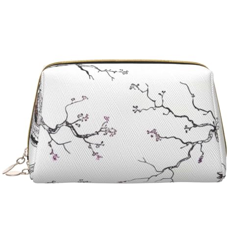 Make-up-Tasche mit Eulen-Motiv, bedruckt, für Damen, tragbar, Leder, mit Reißverschluss, Kosmetiktasche, weiß, Einheitsgröße, Kosmetiktasche von BNVSADC