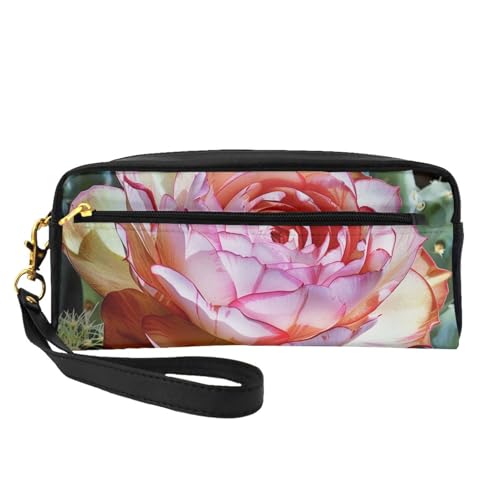 Make-up-Tasche mit Topfpflanzen, Sukkulenten, bedruckt, Leder, mit Handschlaufe, tragbare Reise-Kulturbeutel, Kosmetik-Organizer-Tasche für Damen, Schwarz , Einheitsgröße, Kosmetiktasche von BNVSADC