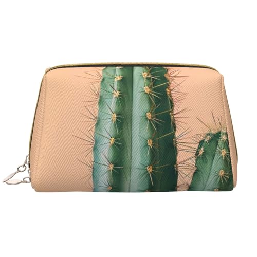 Make-up-Tasche mit Topfpflanzen-Motiv, für Damen, tragbar, Leder, Reise-Reißverschluss, Kosmetiktasche, weiß, Einheitsgröße, Kosmetiktasche von BNVSADC