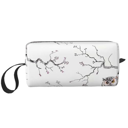 Reise-Make-up-Tasche mit Eulen-Motiv, bedruckt, tragbar, Kosmetiktasche, Make-up-Tasche, Kulturbeutel, Handtasche, Organizer für Damen, weiß, Einheitsgröße, Kosmetiktasche Reise-Make-up-Tasche mit Eulen-Motiv, bedruckt, tragbar, Kosmetiktasche, Make-up-Tasche, Kulturbeutel, Handtasche, Organizer für Damen, weiß, Einheitsgröße, Kosmetiktasche von BNVSADC