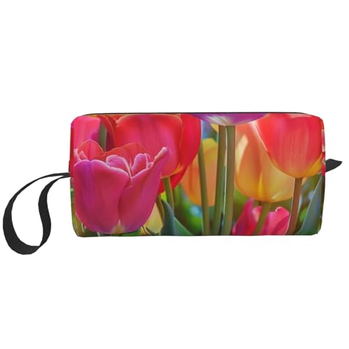 Reise-Make-up-Tasche mit bunten Blumen bedruckt, tragbare Kosmetiktasche, Make-up-Tasche, Kulturbeutel, Handtaschen-Organizer für Damen, weiß, Einheitsgröße, Kosmetiktasche Reise-Make-up-Tasche mit bunten Blumen bedruckt, tragbare Kosmetiktasche, Make-up-Tasche, Kulturbeutel, Handtaschen-Organizer für Damen, weiß, Einheitsgröße, Kosmetiktasche von BNVSADC