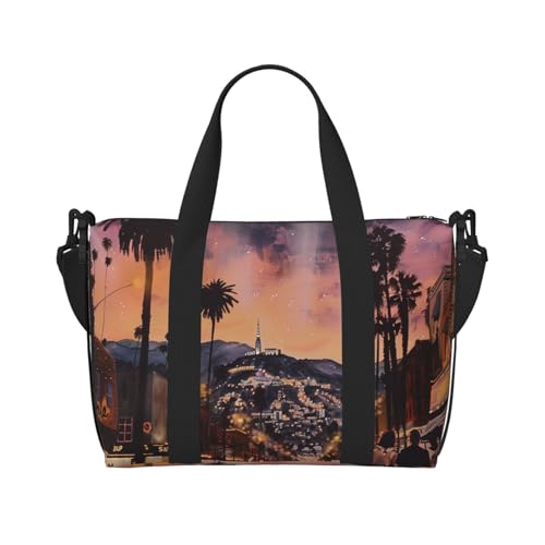 The Old Hollywood bedruckte Reisetasche für Herren und Damen, groß, wasserabweisend, Turnbeutel, Wochenendtasche mit Schultergurt, Schwarz , Einheitsgröße, Reisetasche von BNVSADC