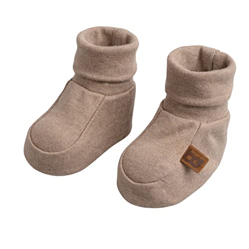 Baby's Only - Melange Booties - Gestrickte Babyschuhe - 0-3 Monate - Schuhe für Mädchen und Jungen - GOTS-Zertifiziert - 100% Biologische Baumwolle - Clay von BO BABY'S ONLY