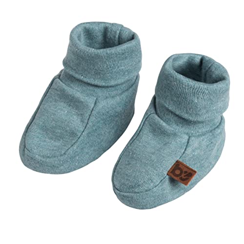 Baby's Only - Melange Booties - Gestrickte Babyschuhe - 3-6 Monate - Schuhe für Mädchen und Jungen - GOTS-Zertifiziert - 100% Biologische Baumwolle - Stonegreen von BO BABY'S ONLY