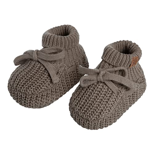 BO BABY'S ONLY - Soul Booties mit Teddyfutter - Gestrickte Babyschuhe - 0-3 Monate - Schuhe für Mädchen und Jungen - GOTS-zertifiziert - 100% Biologische Baumwolle - Mokka von BO BABY'S ONLY