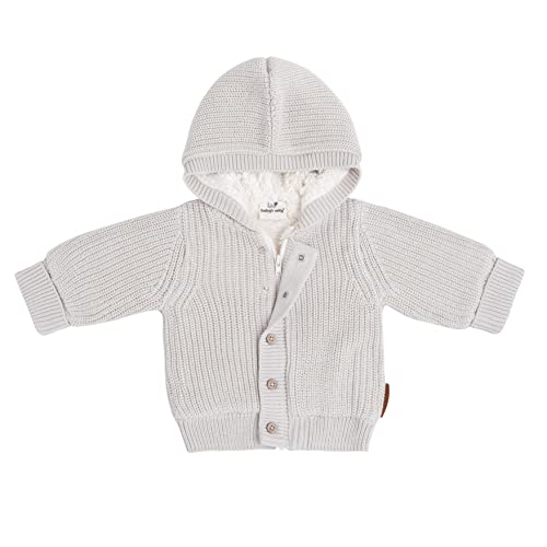 BO BABY'S ONLY - Soul Kapuzenjacke Baby - Teddyfutter - Strickjacke für Jungen and Mädchen - 100% Bio-Baumwolle - Warm Linen - 62 von BO BABY'S ONLY