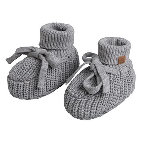 Baby's Only - Soul Booties - Gestrickte Babyschuhe - 0-3 Monate - Schuhe für Mädchen und Jungen - GOTS-Zertifiziert - 100% Biologische Baumwolle - Grau von BO BABY'S ONLY