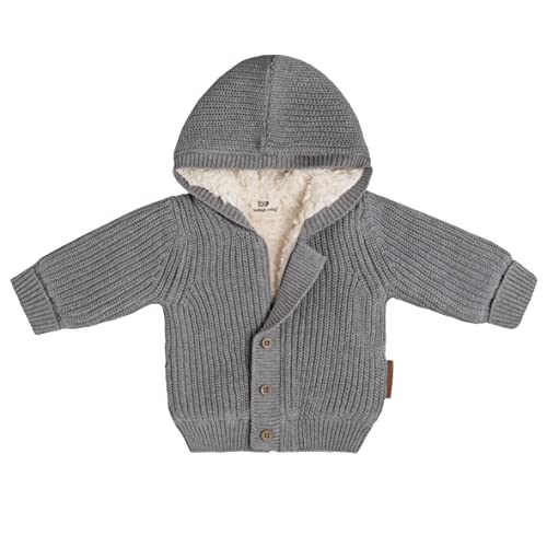 Baby's Only - Soul Kapuzenjacke Baby - Teddyfutter - Strickjacke für Jungen and Mädchen - 100% Bio-Baumwolle - Grau - 68 von BO BABY'S ONLY