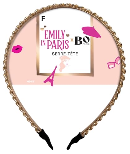 Emily in Paris x Bo Paris - goldener Damen Haarreif - schickes Haar-Accessoire - elegant & raffiniert - Metall-Finish in Kettenoptik - modischer Pariser Look - bequem & diskret - 1er Pack Emily in Paris x Bo Paris - goldener Damen Haarreif - schickes Haar-Accessoire - elegant & raffiniert - Metall-Finish in Kettenoptik - modischer Pariser Look - bequem & diskret - 1er Pack von BO PARIS