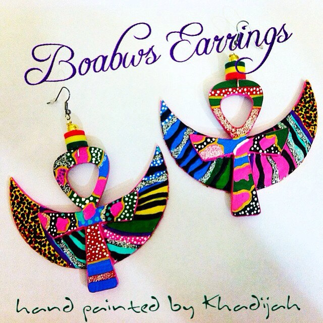 Fly By Life Ohrringe Handbemalte Ohrringe Handgezeichnete | Ankh Afrocentric von BOABW