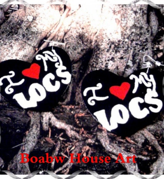 Ich Liebe Meine Loks Ohrringe Handbemalte Ohrringe Handgezeichnete | Black Girl Magic Afrocentric | Naturhaarohrringe von BOABW