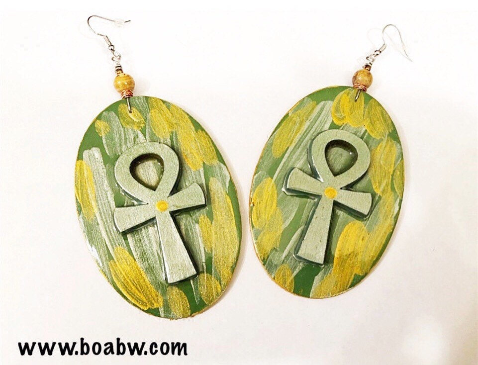 Nature Is The Key Of Life | Handbemalte Handgemachte Handgefertigte Tragbare Afrocentric Indigene Ohrringe Boabw Nature Is The Key Of Life | Handbemalte Handgemachte Handgefertigte Tragbare Afrocentric Indigene Ohrringe Boabw von BOABW