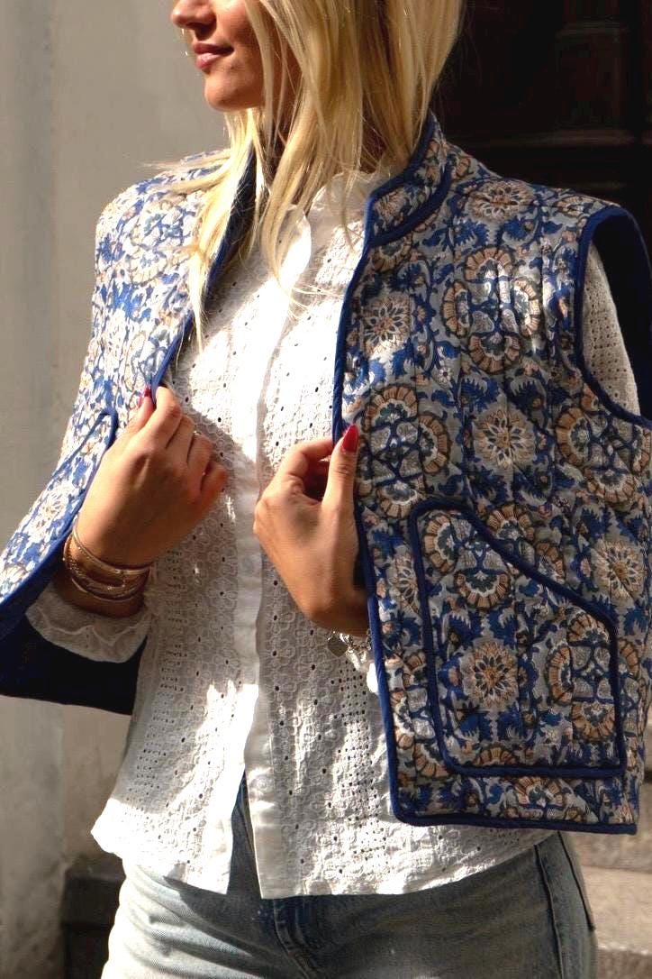 Scandi Style, Damenweste, Jacke, Ubergangsjacke, Spring 24, Cotton Quilted Jacket Women, Scandinavian Girl, Hippie, Boho, Vest von BOABohoasis