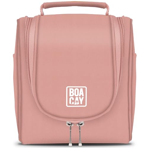 BOACAY Kleine Kulturbeutel für Damen, Herren & Kinder, Kulturtasche mit Henkel, Reise Kosmetiktasche zum Aufhängen, Schminktasche & Waschtasche von BOACAY