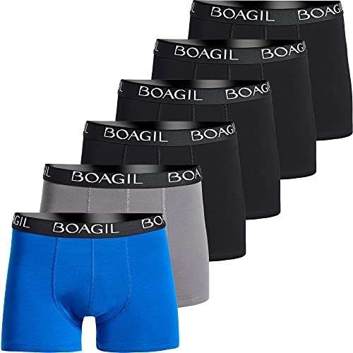 BOAGIL Herren Boxershorts - 6er Pack Boxershorts für Männer - Weich, Atmungsaktiv Baumwolle Unterhosen von BOAGIL