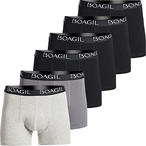 BOAGIL Herren Boxershorts - 6er Pack Boxershorts für Männer - Weich, Atmungsaktiv Baumwolle Unterhosen von BOAGIL