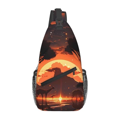 Animals of the African Savannah Casual Crossbody Bag Durable Large Capacity Lightweight and Breathable Suitable for Various Outdoor Venues von BOAIHH