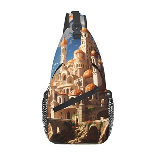 Anime Castle Sky Lässige Umhängetasche, langlebig, großes Fassungsvermögen, leicht und atmungsaktiv, geeignet für verschiedene Veranstaltungsorte im Freien von BOAIHH