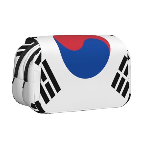 BOAIHH Doppel-Klapp-Federmäppchen, Motiv: Flagge der Republik Korea, volle Breite, geeignet für Skizzieren, Reisen und Schule BOAIHH Doppel-Klapp-Federmäppchen, Motiv: Flagge der Republik Korea, volle Breite, geeignet für Skizzieren, Reisen und Schule von BOAIHH