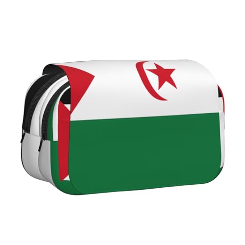 BOAIHH Doppel-Klapp-Federmäppchen, Motiv: Flagge der Westsahara, volle Breite, geeignet für Skizzieren, Reisen und Schule BOAIHH Doppel-Klapp-Federmäppchen, Motiv: Flagge der Westsahara, volle Breite, geeignet für Skizzieren, Reisen und Schule von BOAIHH