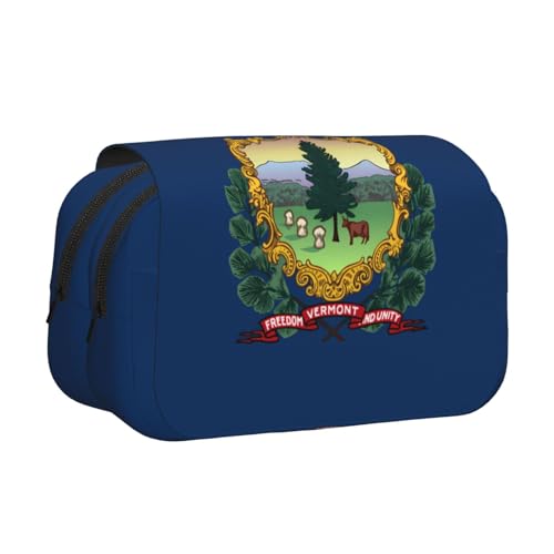 BOAIHH Doppel-Klappetui mit Vermont Staatsflagge, Druck in voller Breite, geeignet für Skizzieren, Reisen und Schule BOAIHH Doppel-Klappetui mit Vermont Staatsflagge, Druck in voller Breite, geeignet für Skizzieren, Reisen und Schule von BOAIHH
