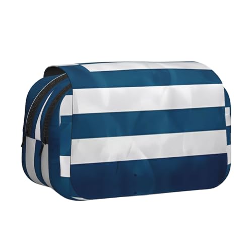 BOAIHH Doppel-Klappetui mit griechischer Flagge, Druck in voller Breite, geeignet für Skizzieren, Reisen und Schule von BOAIHH