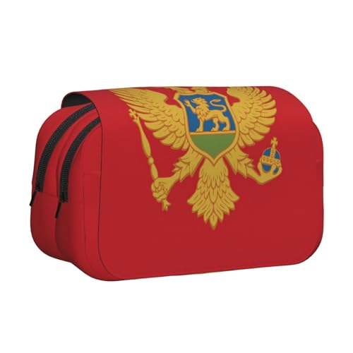 BOAIHH Doppel-Klappetui mit montenegrinischer Flagge, Druck in voller Breite, geeignet für Skizzieren, Reisen und Schule BOAIHH Doppel-Klappetui mit montenegrinischer Flagge, Druck in voller Breite, geeignet für Skizzieren, Reisen und Schule von BOAIHH