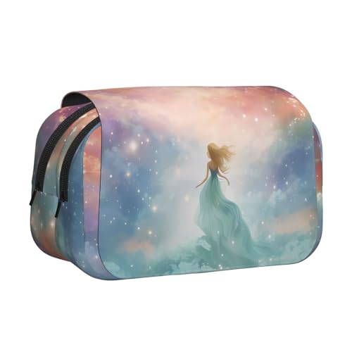 BOAIHH Fantasy Paradise Space Doppel-Klappetui mit durchgehendem Druck, geeignet für Skizzieren, Reisen und Schule von BOAIHH