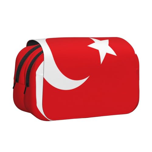 BOAIHH Federmäppchen, Motiv: Flagge der Türkei, doppeltes Klappetui, Druck in voller Breite, geeignet für Skizzieren, Reisen und Schule BOAIHH Federmäppchen, Motiv: Flagge der Türkei, doppeltes Klappetui, Druck in voller Breite, geeignet für Skizzieren, Reisen und Schule von BOAIHH