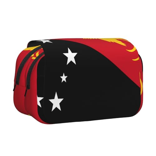 BOAIHH Federmäppchen, Motiv: Flagge von Papua-Neuguinea, doppeltes Klappetui, volle Breite, geeignet für Skizzieren, Reisen und Schule von BOAIHH