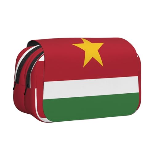BOAIHH Federmäppchen mit Aufschrift "Flag of Suriname", doppeltes Klappetui, volle Breite, geeignet für Skizzieren, Reisen und Schule BOAIHH Federmäppchen mit Aufschrift "Flag of Suriname", doppeltes Klappetui, volle Breite, geeignet für Skizzieren, Reisen und Schule von BOAIHH