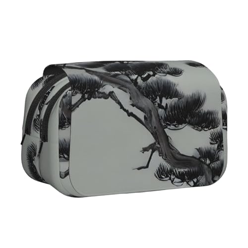 BOAIHH Pine Tree Under The Moon Double Clamshell Pen Case Full-Width Printing Suitable for Skizzing, Traveling and School BOAIHH Pine Tree Under The Moon Double Clamshell Pen Case Full-Width Printing Suitable for Skizzing, Traveling and School von BOAIHH