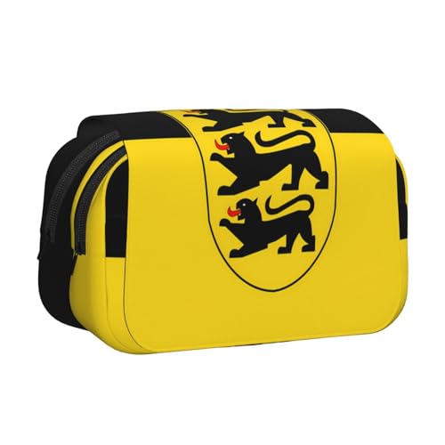 BOAIHH Stifteetui Flagge Baden-Württemberg Doppel-Klappetui in voller Breite bedruckt, geeignet für Skizzieren, Reisen und Schule von BOAIHH